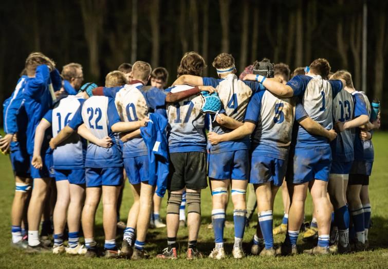 Young Blues celebrate post-match